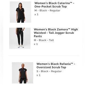 Figs Women's Three Piece Black Scrub Set